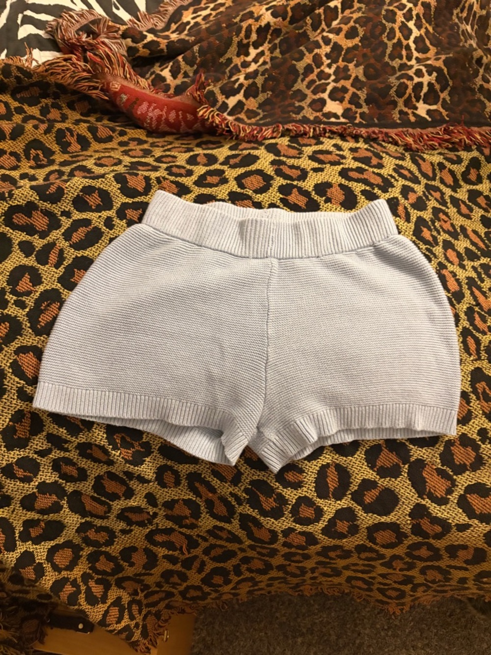 moon & madison Light Blue Knit High-Waist Women's Shorts